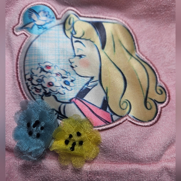 DISNEY Animators Collection Aurora Suede Pink Small Purse Bag with flowers - Picture 3 of 8